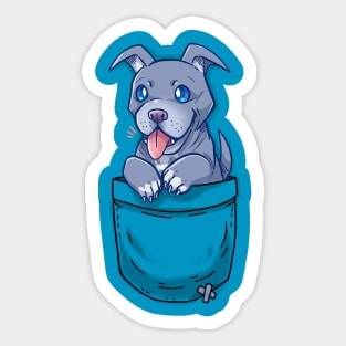 Pocket Cute Pitbull Pibble Dog Sticker